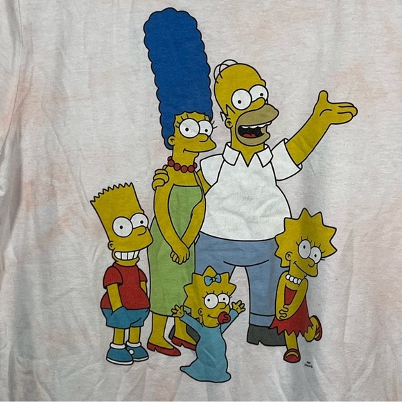 The Simpsons Characters T Shirt Mens Size Small Pink Tie Dye Short Sleeve - Picture 6 of 7